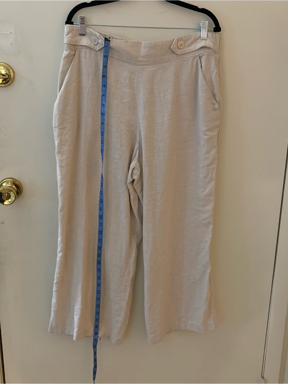 Croft & Barrow Beige Wide Leg Linen blend Pants